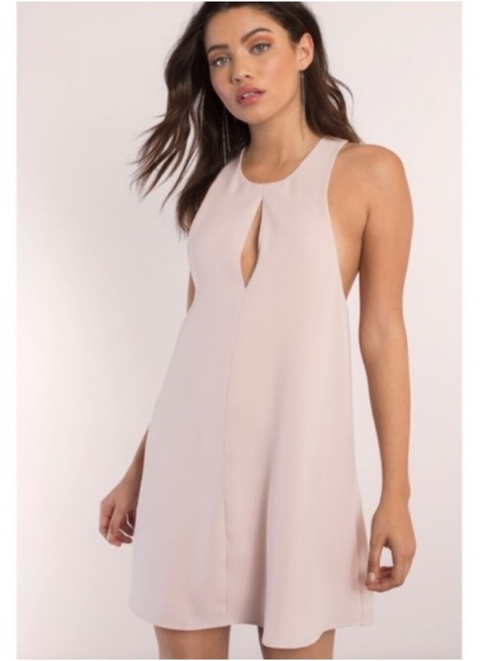 Tobi Winslet Blush Pink Keyhole Shift Swing Mini Dress Size Large